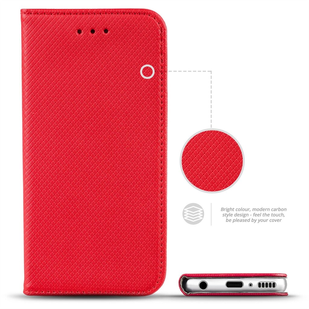 Moozy Case Flip Cover Samsung A42 5G, punainen hinta ja tiedot | Puhelimen kuoret ja kotelot | hobbyhall.fi