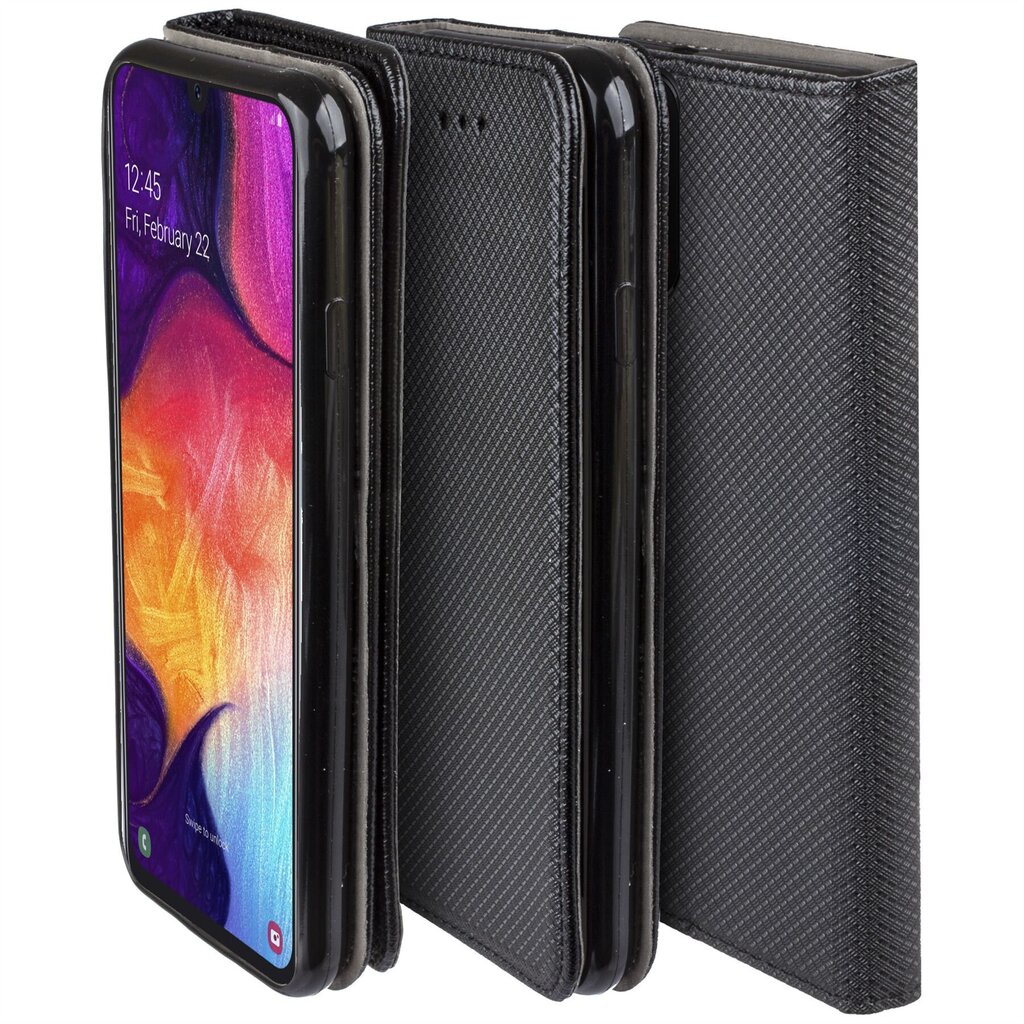 Moozy Case Flip Cover Samsung A50 -puhelimelle, musta hinta ja tiedot | Puhelimen kuoret ja kotelot | hobbyhall.fi