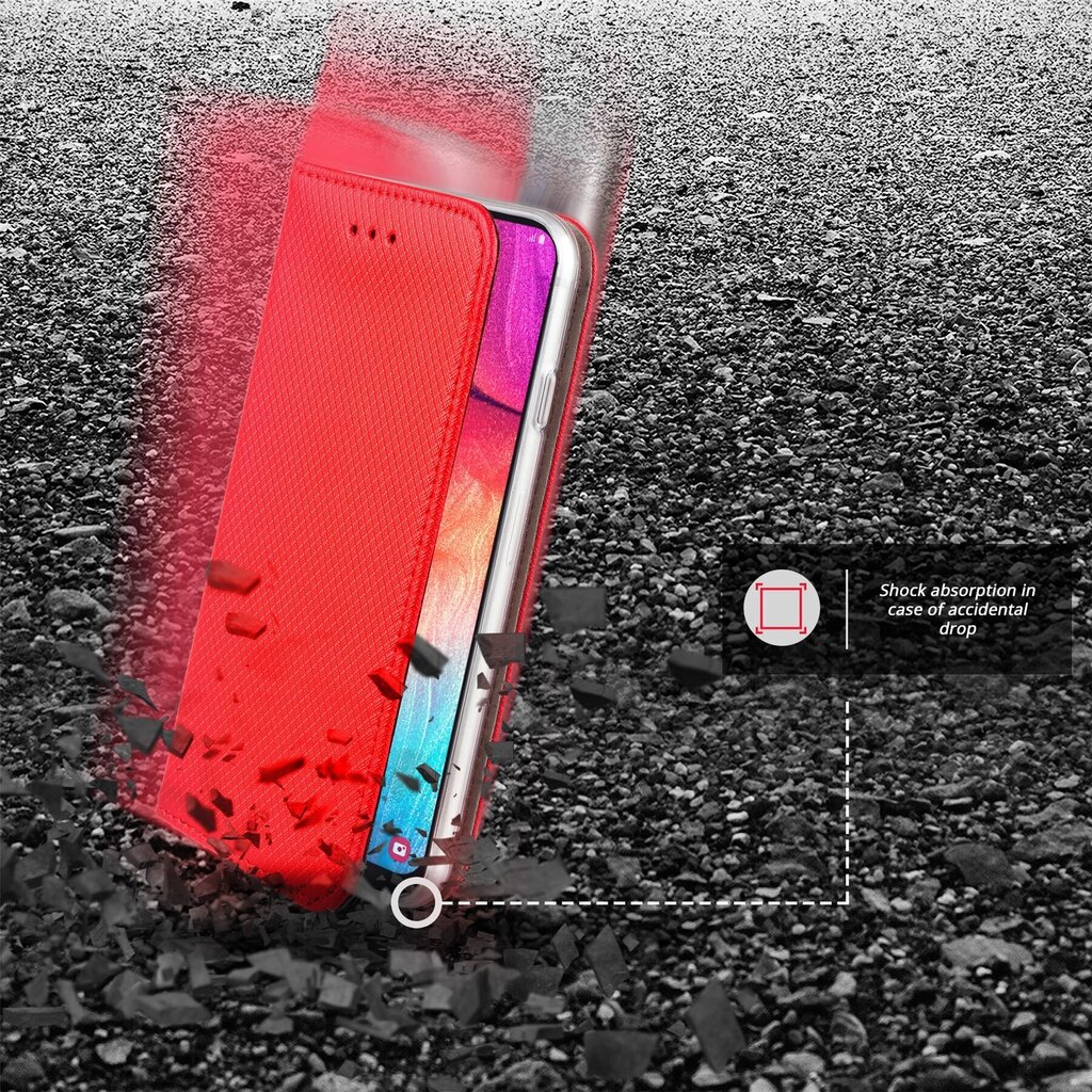 Moozy Case Flip Cover Samsung A50:lle, punainen hinta ja tiedot | Puhelimen kuoret ja kotelot | hobbyhall.fi