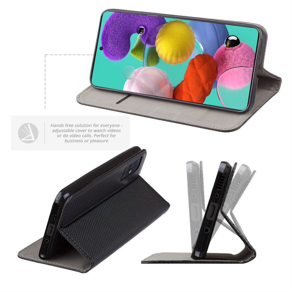 Moozy Case Flip Cover Samsung A51:lle, musta hinta ja tiedot | Puhelimen kuoret ja kotelot | hobbyhall.fi