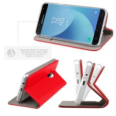 Moozy Case Flip Cover Samsung J3 2017 -puhelimelle, punainen hinta ja tiedot | Puhelimen kuoret ja kotelot | hobbyhall.fi