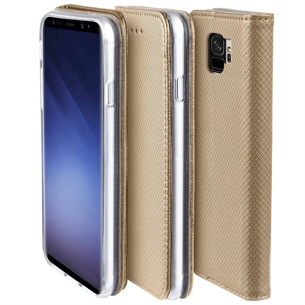 Moozy Case Flip Cover Samsung S9 -puhelimelle, Gold hinta ja tiedot | Puhelimen kuoret ja kotelot | hobbyhall.fi