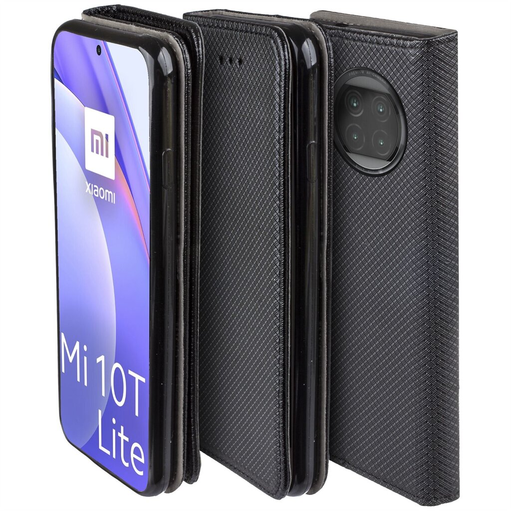 Moozy Case Flip Cover Xiaomi Mi 10T Lite 5G:lle, musta hinta ja tiedot | Puhelimen kuoret ja kotelot | hobbyhall.fi