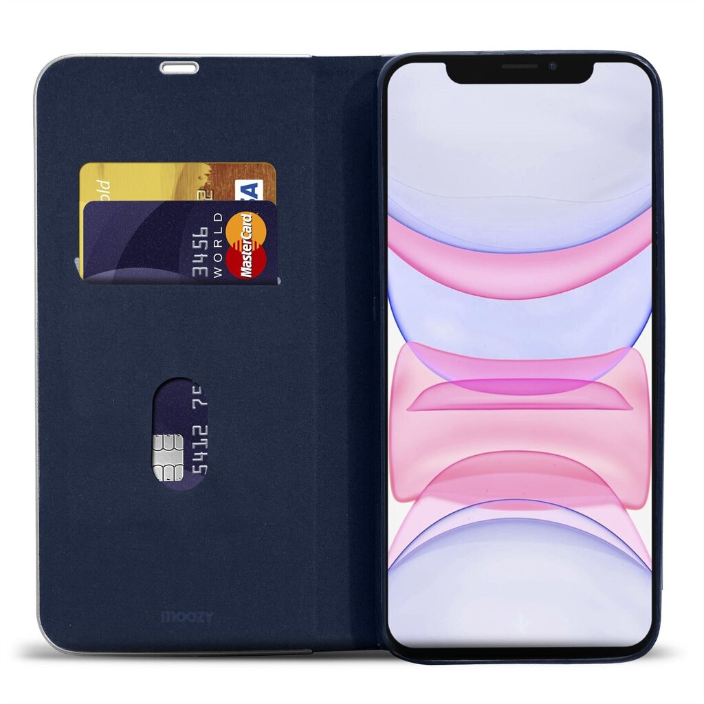 Moozy lompakkokotelo iPhone 11:lle, tummansininen hiili hinta ja tiedot | Puhelimen kuoret ja kotelot | hobbyhall.fi