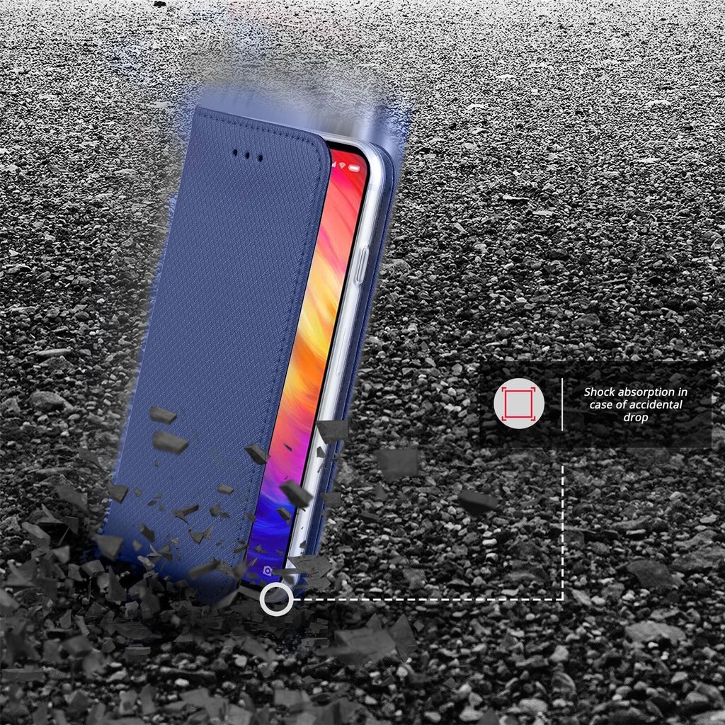 Moozy Case Flip Cover Xiaomi Redmi Note 7, Redmi Note 7 Pro, Tummansininen hinta ja tiedot | Puhelimen kuoret ja kotelot | hobbyhall.fi