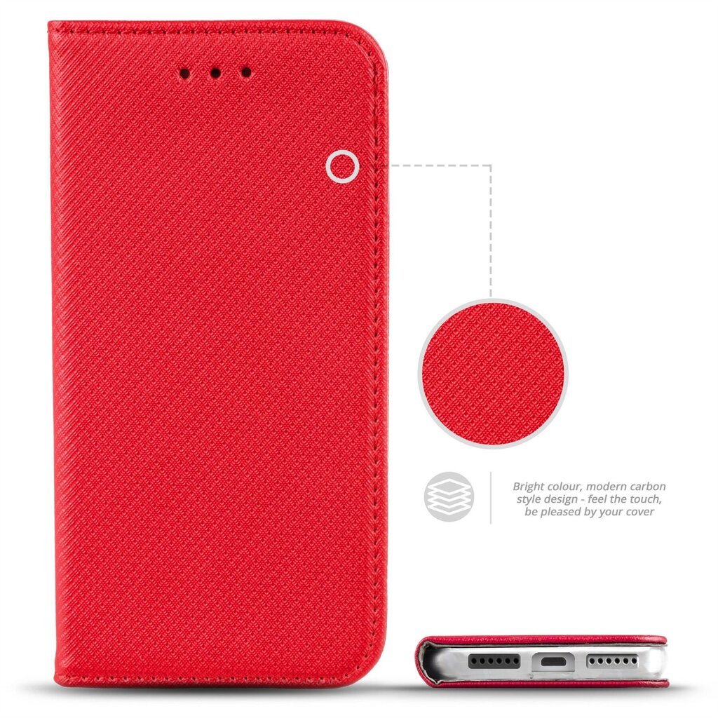 Moozy Case Flip Cover Xiaomi Redmi Note 7:lle, Redmi Note 7 Prolle, Punainen hinta ja tiedot | Puhelimen kuoret ja kotelot | hobbyhall.fi