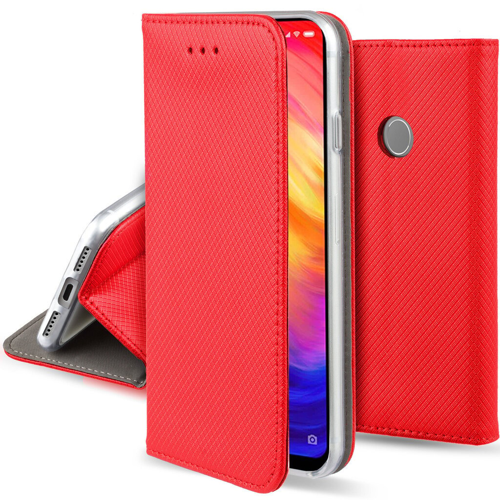 Moozy Case Flip Cover Xiaomi Redmi Note 7:lle, Redmi Note 7 Prolle, Punainen hinta ja tiedot | Puhelimen kuoret ja kotelot | hobbyhall.fi