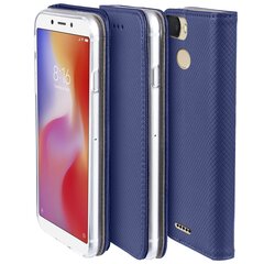 Moozy Case Flip Cover Xiaomi Redmi 6:lle, Tummansininen hinta ja tiedot | Puhelimen kuoret ja kotelot | hobbyhall.fi