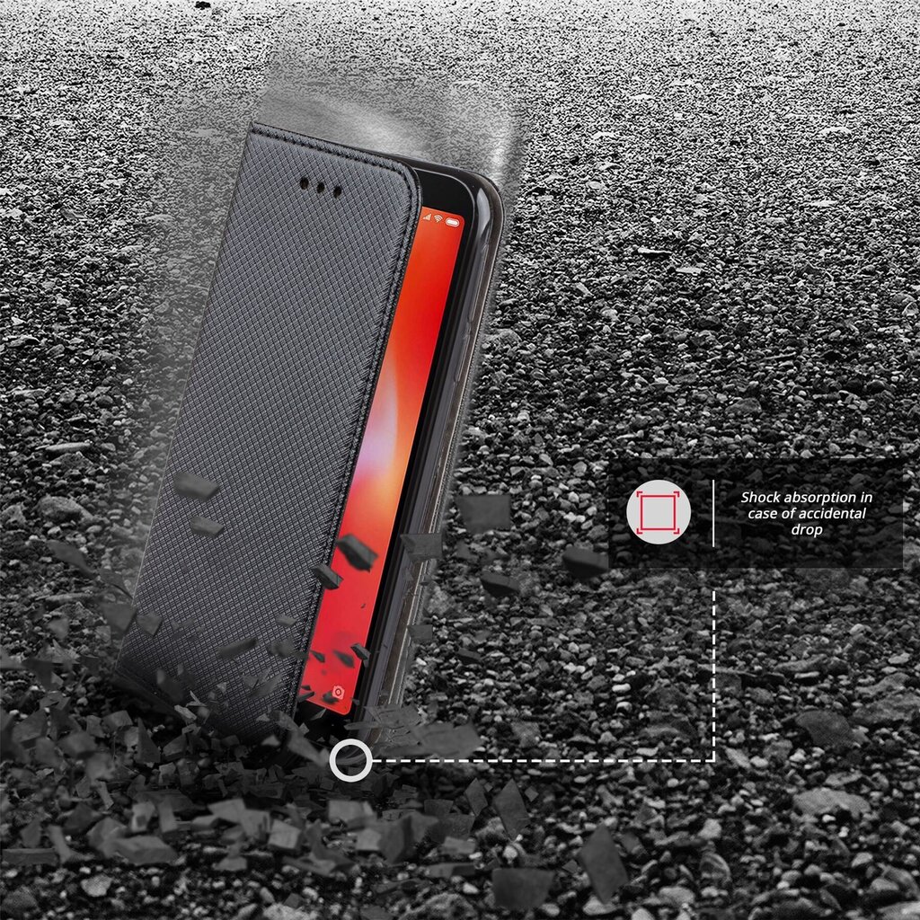 Moozy Case Flip Cover Xiaomi Redmi 6A:lle, musta hinta ja tiedot | Puhelimen kuoret ja kotelot | hobbyhall.fi