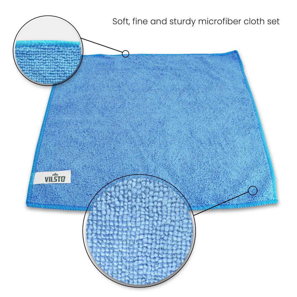 VILSTO Easy Clean Cloth -mikrokuituliina, 30x30 cm, 10 kpl, Sininen hinta ja tiedot | Siivoustarvikkeet | hobbyhall.fi