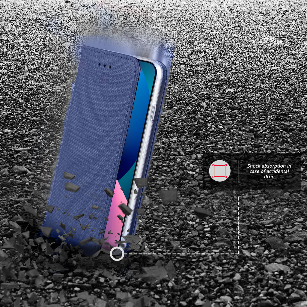 Moozy Case Flip Cover iPhone 13:lle, Tummansininen hinta ja tiedot | Puhelimen kuoret ja kotelot | hobbyhall.fi