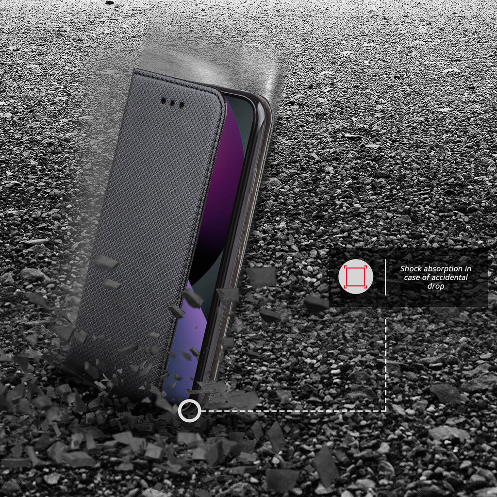 Moozy Case Flip Cover iPhone 13 Prolle, musta hinta ja tiedot | Puhelimen kuoret ja kotelot | hobbyhall.fi