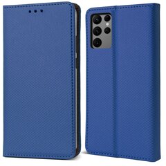 Moozy Case Flip Cover Samsung S22 Ultralle, tummansininen hinta ja tiedot | Puhelimen kuoret ja kotelot | hobbyhall.fi