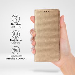 Moozy Case Flip Cover Samsung S22 Ultra -puhelimelle, kulta hinta ja tiedot | Puhelimen kuoret ja kotelot | hobbyhall.fi
