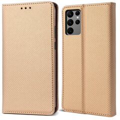 Moozy Case Flip Cover Samsung S22 Ultra -puhelimelle, kulta hinta ja tiedot | Puhelimen kuoret ja kotelot | hobbyhall.fi