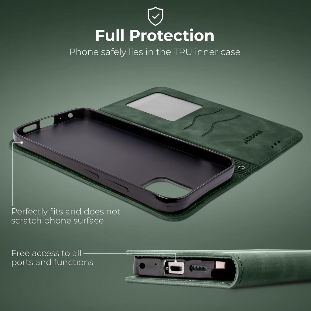 Moozy Marble Green Flip Case Samsung A52s 5G:lle ja Samsung A52:lle hinta ja tiedot | Puhelimen kuoret ja kotelot | hobbyhall.fi