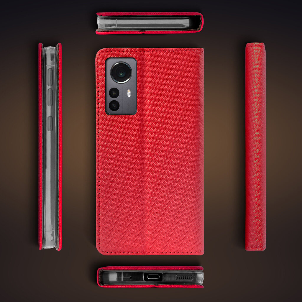 Moozy Case Flip Cover Xiaomi 12 Prolle, punainen hinta ja tiedot | Puhelimen kuoret ja kotelot | hobbyhall.fi
