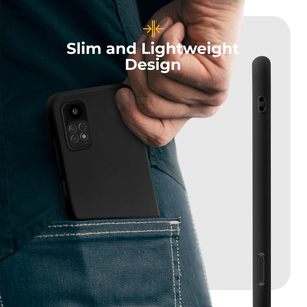 Moozy Minimalist -sarjan silikonikotelo Xiaomi Redmi Note 11 Pro 5G- ja 4G -puhelimille, musta hinta ja tiedot | Puhelimen kuoret ja kotelot | hobbyhall.fi