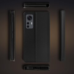 Moozy Case Flip Cover Xiaomi 12:lle ja Xiaomi 12X:lle, musta hinta ja tiedot | Puhelimen kuoret ja kotelot | hobbyhall.fi