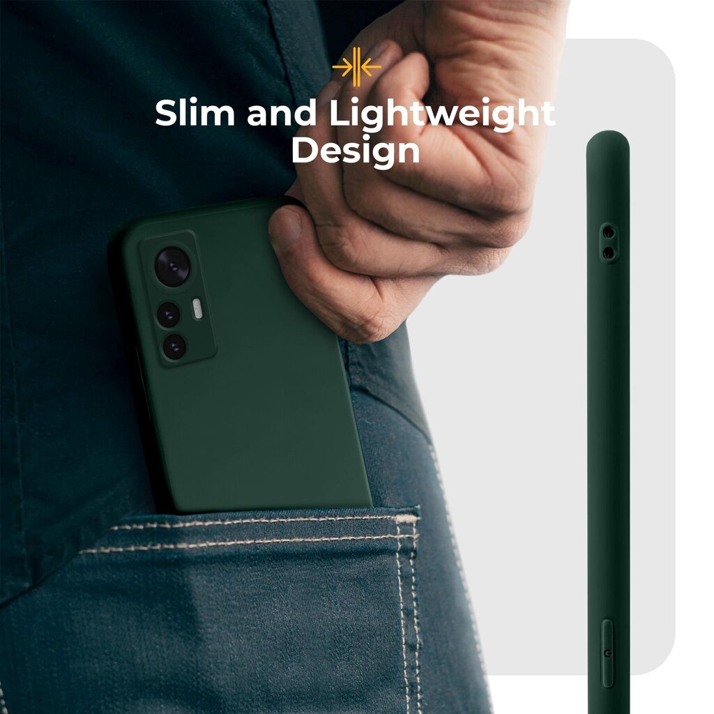 Moozy Minimalist -sarjan silikonikotelo Xiaomi 12 Prolle, Midnight Green hinta ja tiedot | Puhelimen kuoret ja kotelot | hobbyhall.fi