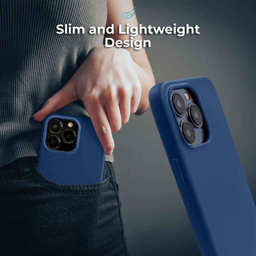 Moozy Lifestyle, Silikonikotelo iPhone 14 Prolle, Midnight Blue hinta ja tiedot | Puhelimen kuoret ja kotelot | hobbyhall.fi