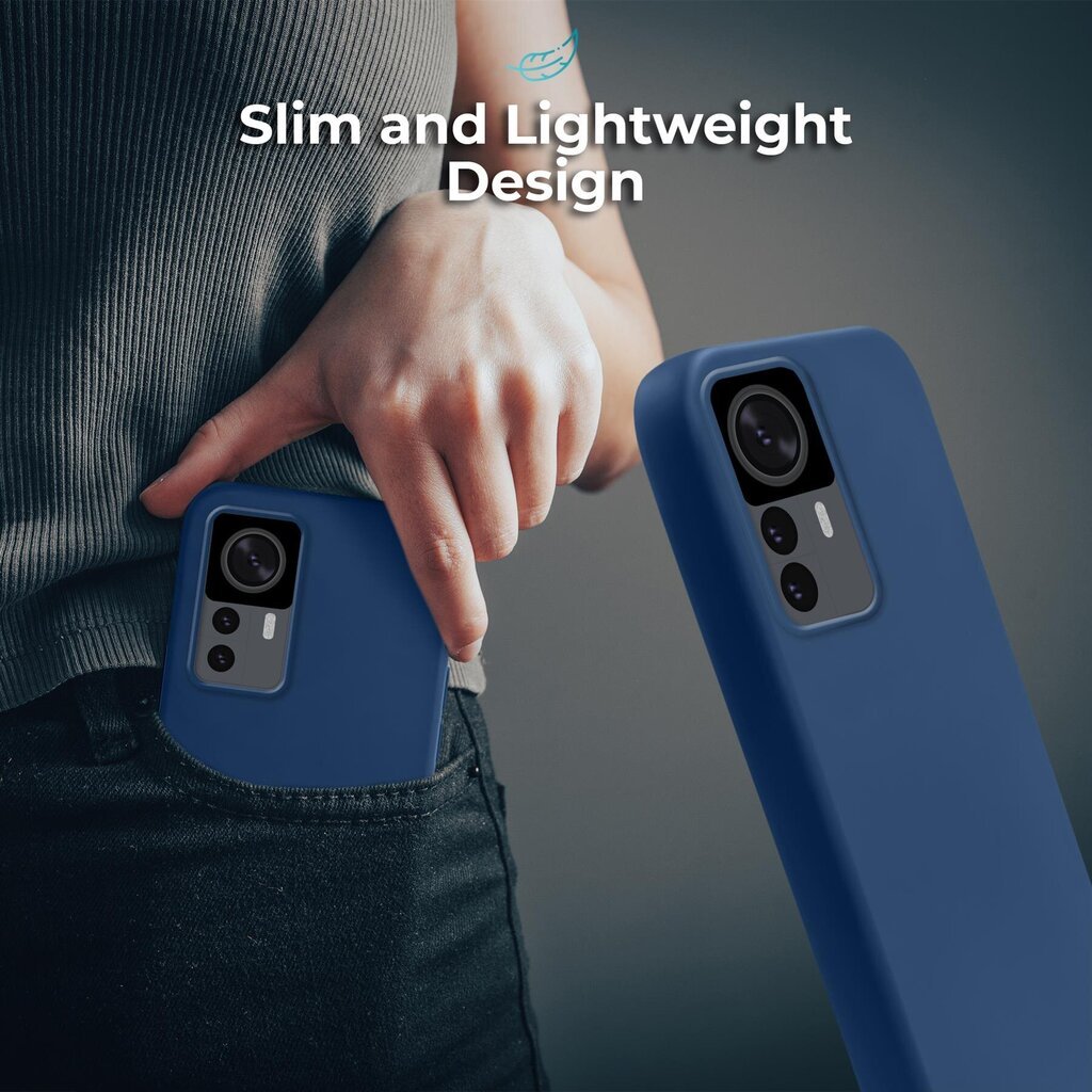 Moozy Lifestyle, Silikonikotelo Xiaomi 12T:lle ja 12T Prolle, Midnight Blue hinta ja tiedot | Puhelimen kuoret ja kotelot | hobbyhall.fi