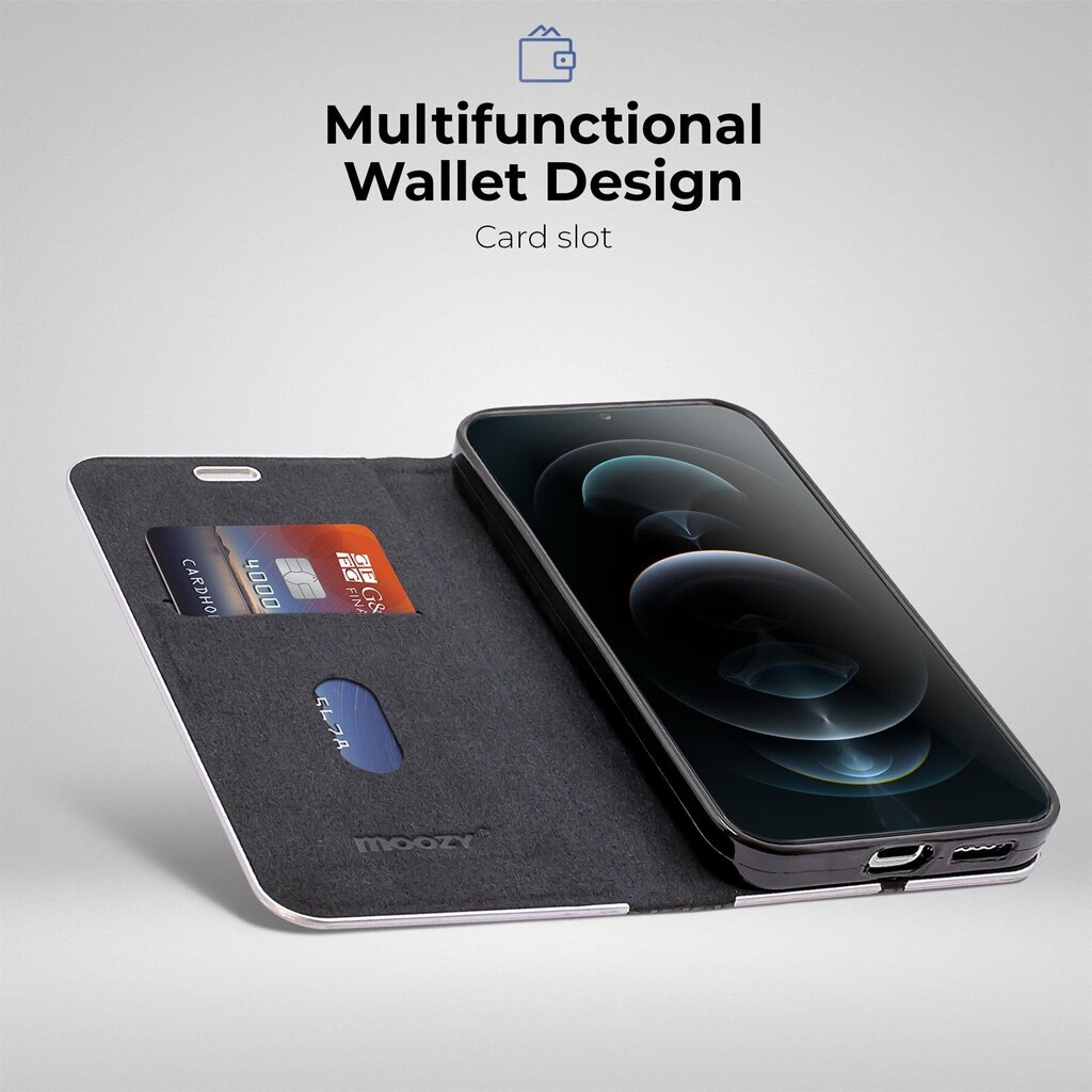 Moozy lompakkokotelo Xiaomi Redmi Note 11/11S:lle, musta hiili hinta ja tiedot | Puhelimen kuoret ja kotelot | hobbyhall.fi