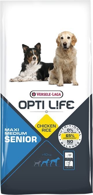 Versele-Laga Opti Life Senior Medium & Maxi koirille, kana ja riisi, 12,5 kg hinta ja tiedot | Koiran kuivaruoka | hobbyhall.fi