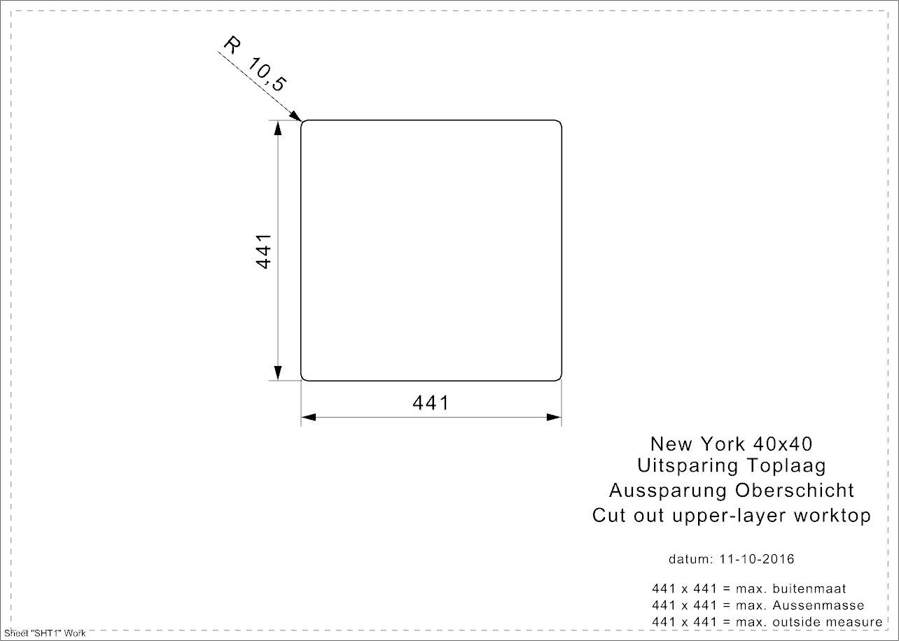 Tiskiallas Reginox New York (L), 72 cm x 40 cm, ruostumaton teräs hinta ja tiedot | Keittiöaltaat | hobbyhall.fi