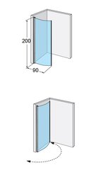 Puoliympyrän muotoinen suihkuseinä Ifö Space SBVK 900 H Valkoinen, läpinäkyvä lasi kaina ir informacija | Suihkuseinät ja -ovet | hobbyhall.fi