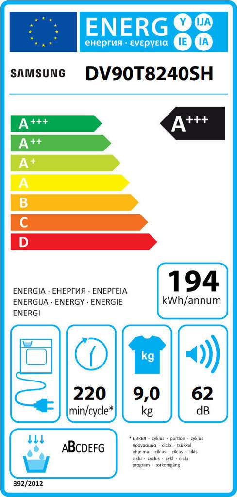 Samsung DV90T8240SH/S4 hinta ja tiedot | Kuivausrummut | hobbyhall.fi