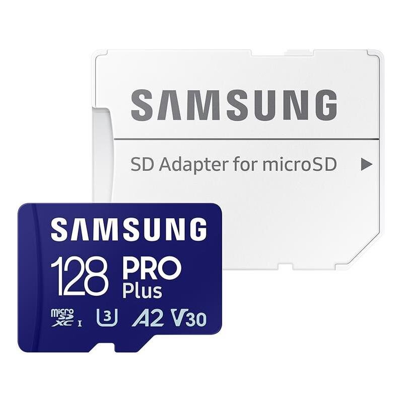 Samsung PRO Plus, 2023, microSDXC, 128 GB , sininen - Muistikortti ja sovitin hinta ja tiedot | Kameran muistikortit | hobbyhall.fi