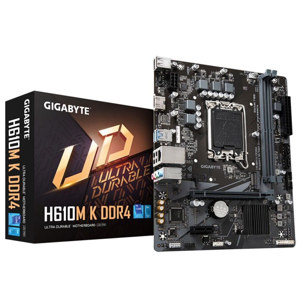 Emolevy Gigabyte H610M K DDR4 1.0 hinta ja tiedot | Emolevyt | hobbyhall.fi