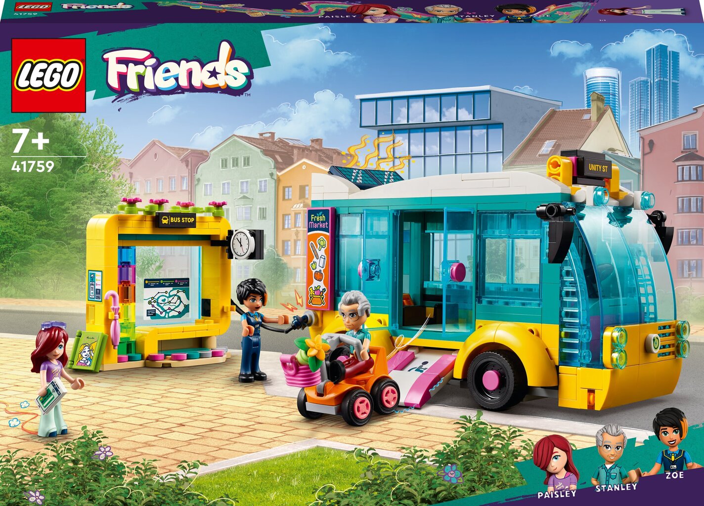 41759 LEGO® Friends Heartlaken kaupunkibussi hinta ja tiedot | LEGOT ja rakennuslelut | hobbyhall.fi