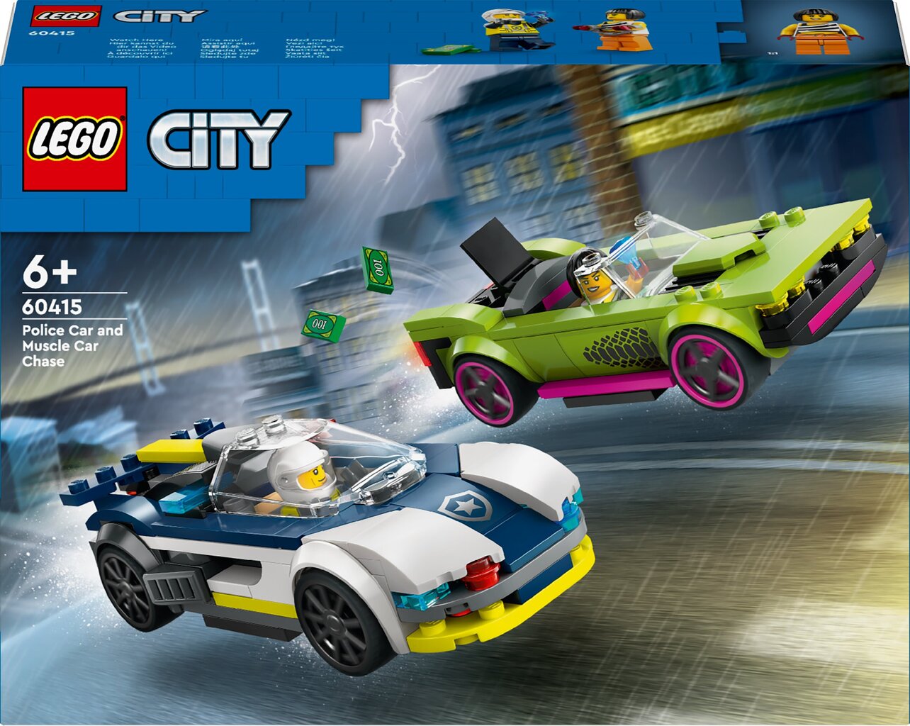 60415 LEGO® City Poliisiauto ja muskeliauton takaa-ajo hinta ja tiedot | LEGOT ja rakennuslelut | hobbyhall.fi