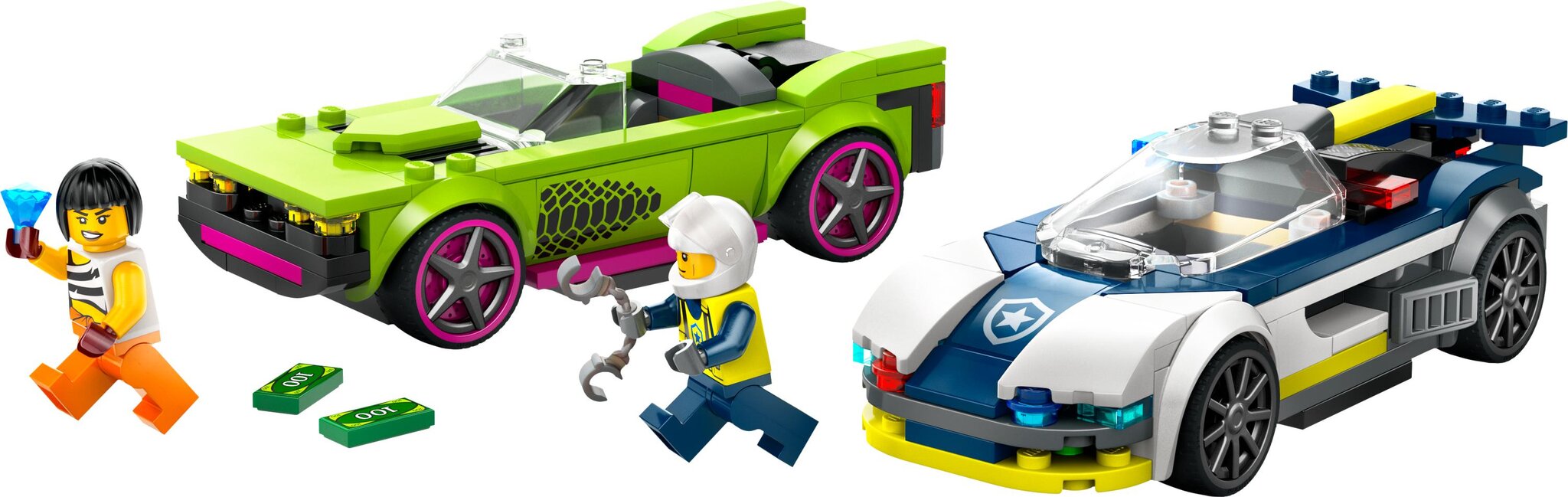 60415 LEGO® City Poliisiauto ja muskeliauton takaa-ajo hinta ja tiedot | LEGOT ja rakennuslelut | hobbyhall.fi