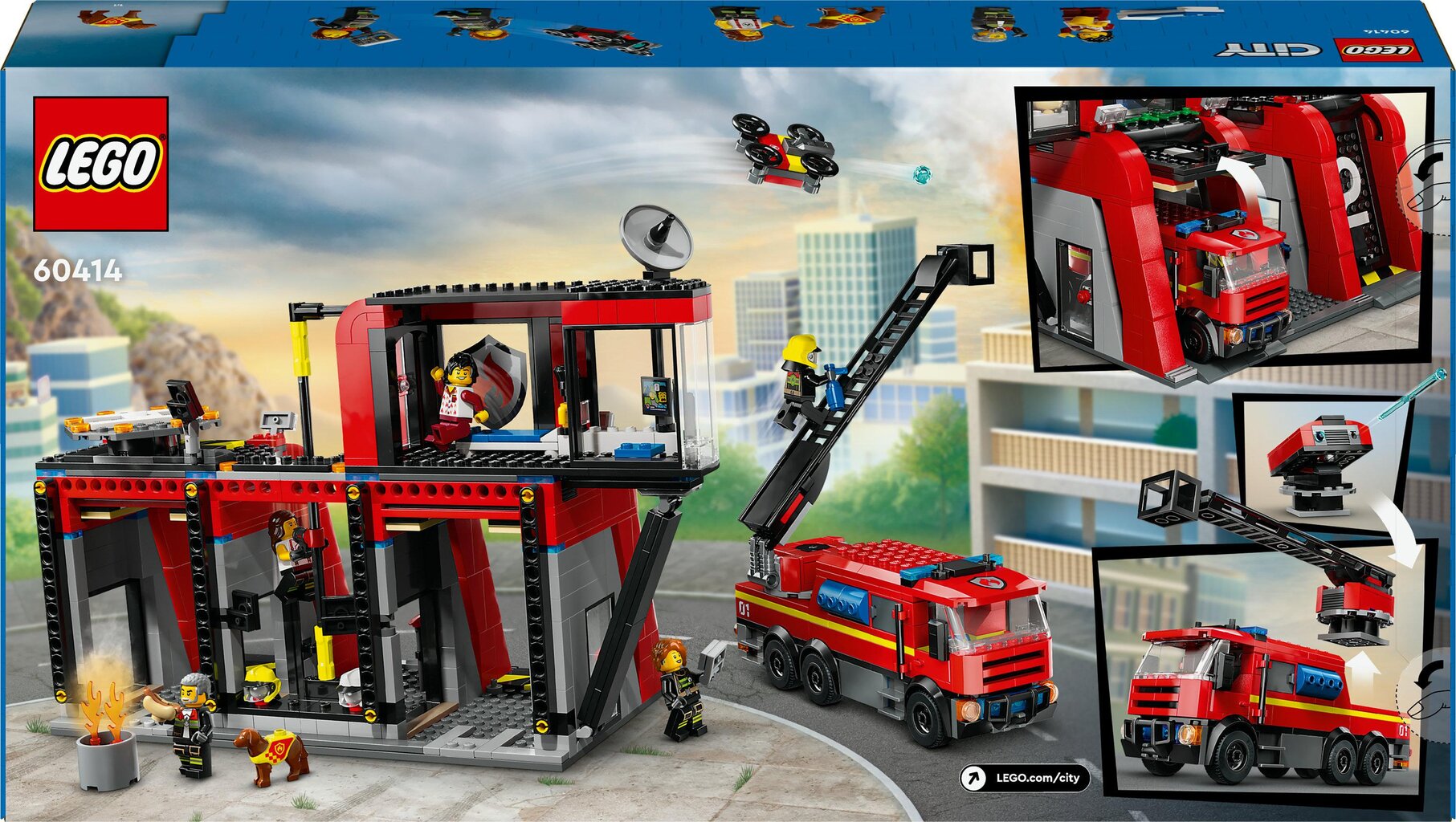 60414 LEGO® City Paloasema ja paloauto hinta ja tiedot | LEGOT ja rakennuslelut | hobbyhall.fi