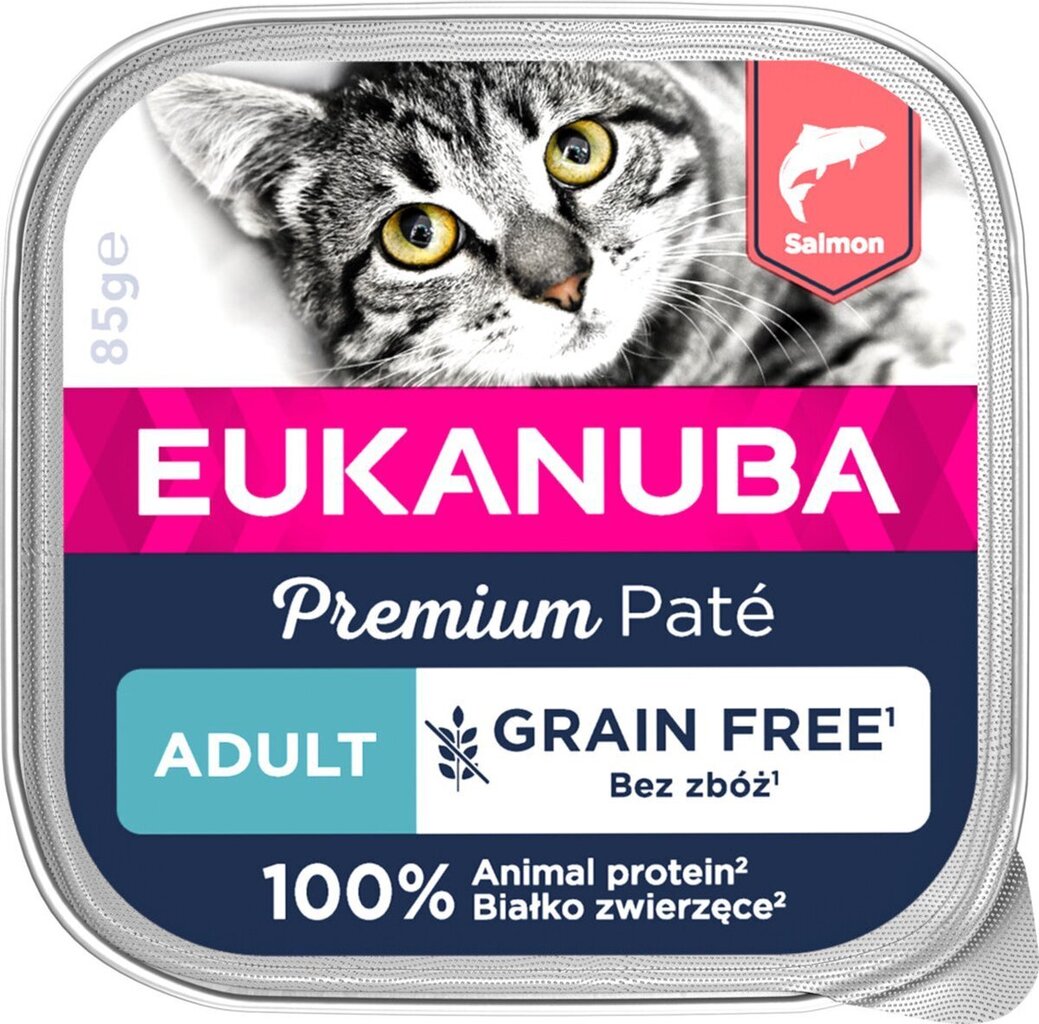 Eukanuba Grain Free Adult ravinto aikuisille kissoille, lohta, 2 kg hinta ja tiedot | Kissanruoka | hobbyhall.fi