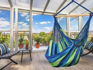 Suuri brasilialainen riippumatto tyynyillä, sinivihreä hinta ja tiedot | Riippumatot | hobbyhall.fi