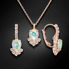 Naisten korusetti Diamond Sky Amber II Preciosa kristalleilla DS00S404 hinta ja tiedot | Korusetit | hobbyhall.fi