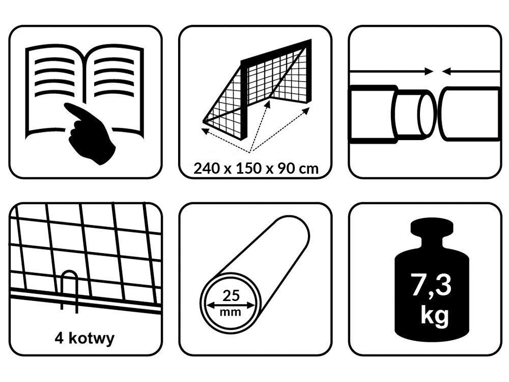 Jalkapallomaali lapsille 240x150x90cm hinta ja tiedot | Jalkapallomaalit ja verkot | hobbyhall.fi