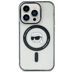 Karl Lagerfeld KLHMP15SHKHNOTK iPhone 15 6.1" transparent hardcase IML Karl`s Head MagSafe hinta ja tiedot | Puhelimen kuoret ja kotelot | hobbyhall.fi
