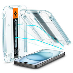 Spigen tempered glass GLAS.TR EZ FIT 2-PACK for iPhone 15 6,1 Clear hinta ja tiedot | Näytönsuojakalvot ja -lasit | hobbyhall.fi