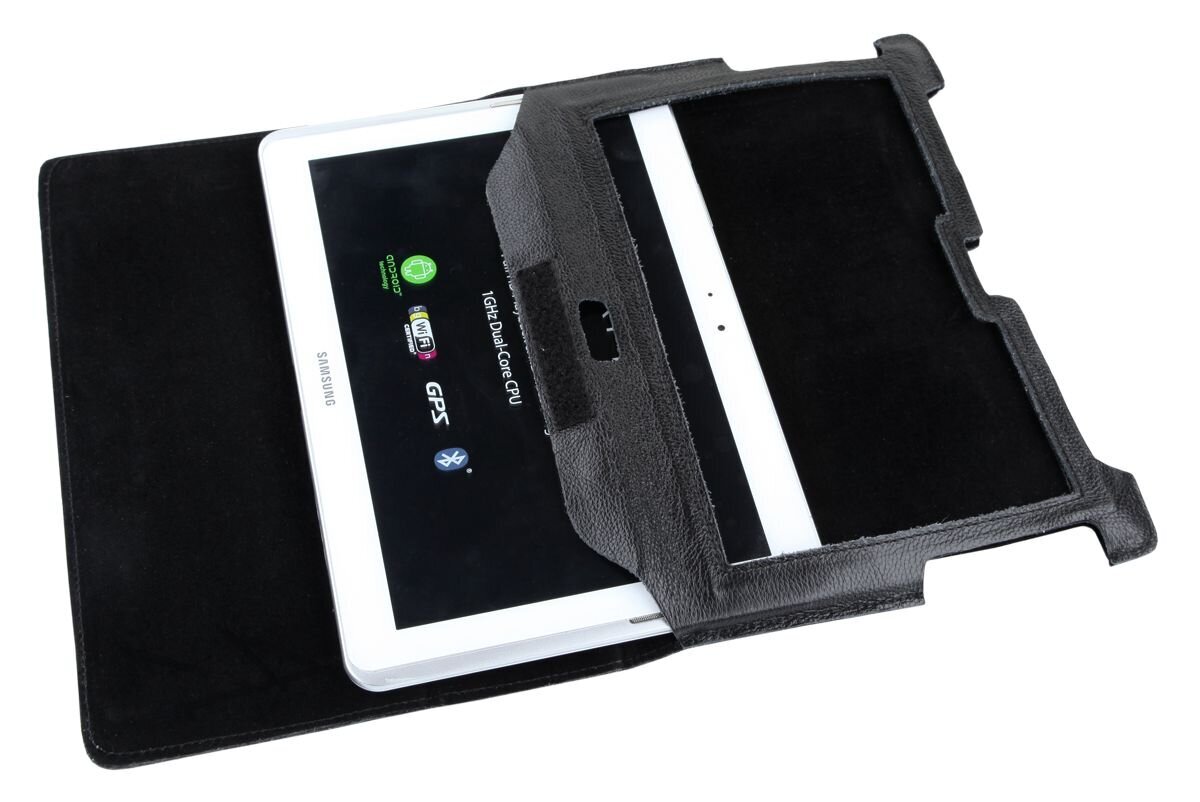 Musta Kotelo Samsung Galaxy Tab P5100 (Aitoa Nahkaa) hinta ja tiedot | Tablettien kotelot ja muut tarvikkeet | hobbyhall.fi