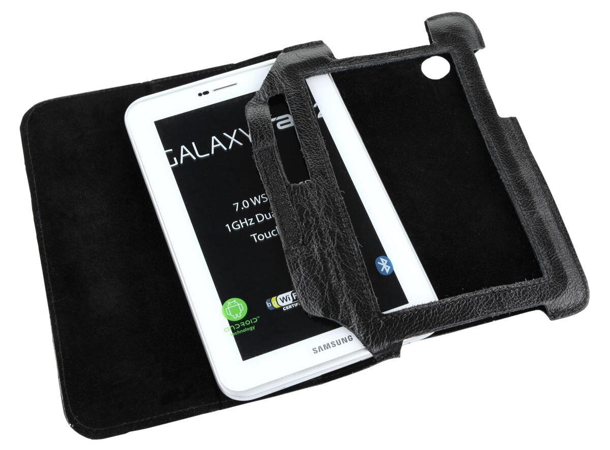 Musta Kotelo Samsung Galaxy Tab P3100 (Aitoa Nahkaa) hinta ja tiedot | Tablettien kotelot ja muut tarvikkeet | hobbyhall.fi