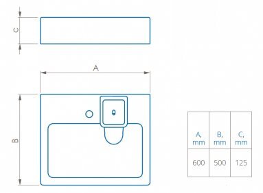 Yläpuolelle asennettava POLYCER Compactino 60 x 50 hinta ja tiedot | Pesualtaat | hobbyhall.fi