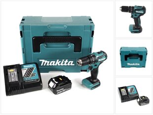 Akkuiskuporakone Makita DHP 483 RM1J 18V 40Nm Makpac + 1x 4,0 Ah akku + laturi hinta ja tiedot | Akkuporakoneet ja ruuvinvääntimet | hobbyhall.fi