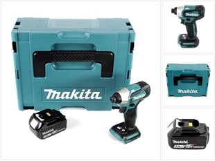 Akkuiskuväännin Makita DTD 155 F1J 18 V 140 Nm 1/4" + 1x akku 3,0 Ah + Makpac - ilman laturia hinta ja tiedot | Akkuporakoneet ja ruuvinvääntimet | hobbyhall.fi