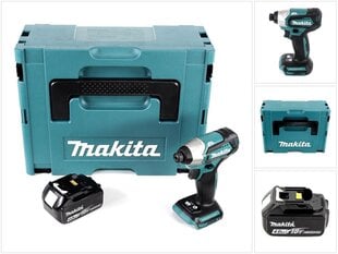 Akkuiskuväännin Makita DTD 155 RM1 18 V Makpac + 1 x BL1840 B 4,0 Ah akku - ilman laturia hinta ja tiedot | Akkuporakoneet ja ruuvinvääntimet | hobbyhall.fi