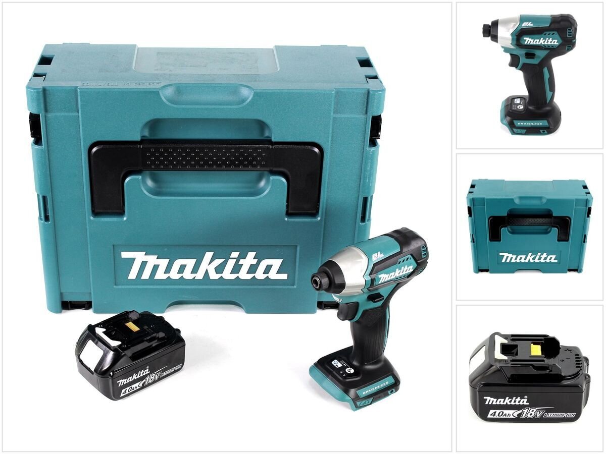 Akkuiskuväännin Makita DTD 155 RM1 18 V Makpac + 1 x BL1840 B 4,0 Ah akku - ilman laturia hinta ja tiedot | Akkuporakoneet ja ruuvinvääntimet | hobbyhall.fi